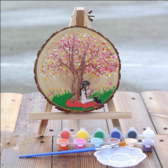 Giảm Giá Art8S - Tranh Tự Vẽ Trên Gỗ Kèm Màu Vẽ Gỗ Chuyên Dụng, Miếng Gỗ Vẽ  Và Giá Vẽ Mini Vg1 - Beecost