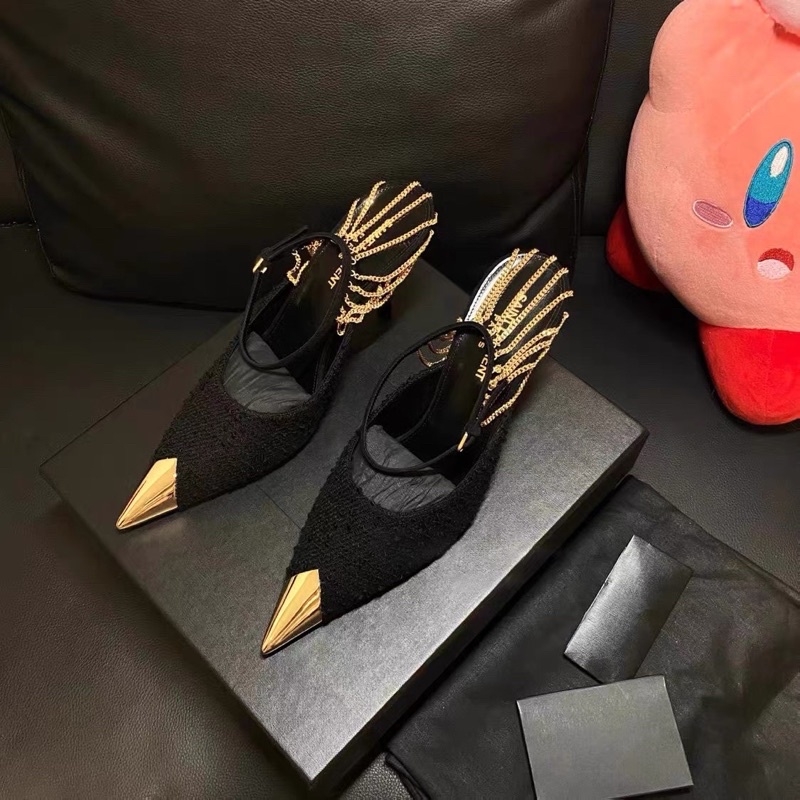 Giày cao gót Ysl mũi nhọn gót xích cao cấp