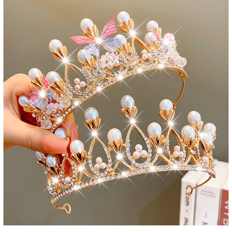 Vương Miện Công Chúa Đính Ngọc Trai Sang Trọng Cho Cô Dâu