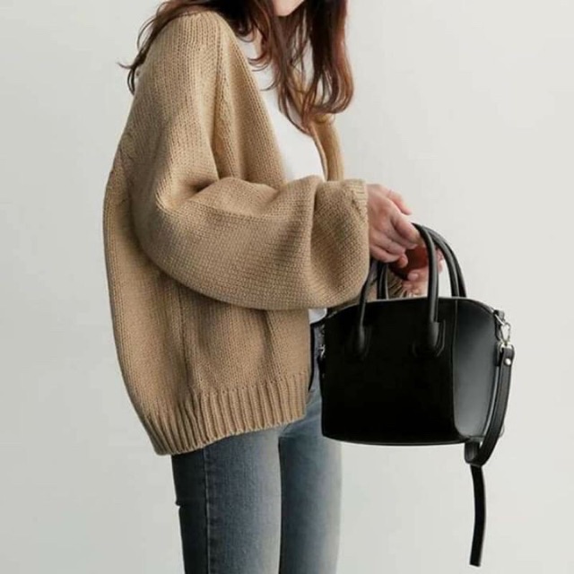Áo khoác cardigan len dày tay bồng | BigBuy360 - bigbuy360.vn