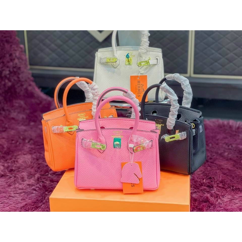 Túi Xách Nữ Cầm Tay Đeo Vai,Đeo Chéo Khóa Chữ H Chất Da Sần Bản Sai 21 CM Hàng Có Hộp Tặng Kèm Khăn msp389