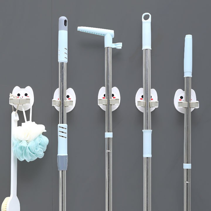 Móc kẹp chổi dán tường , móc treo cây lau nhà chịu lực 6kg GALA HOME