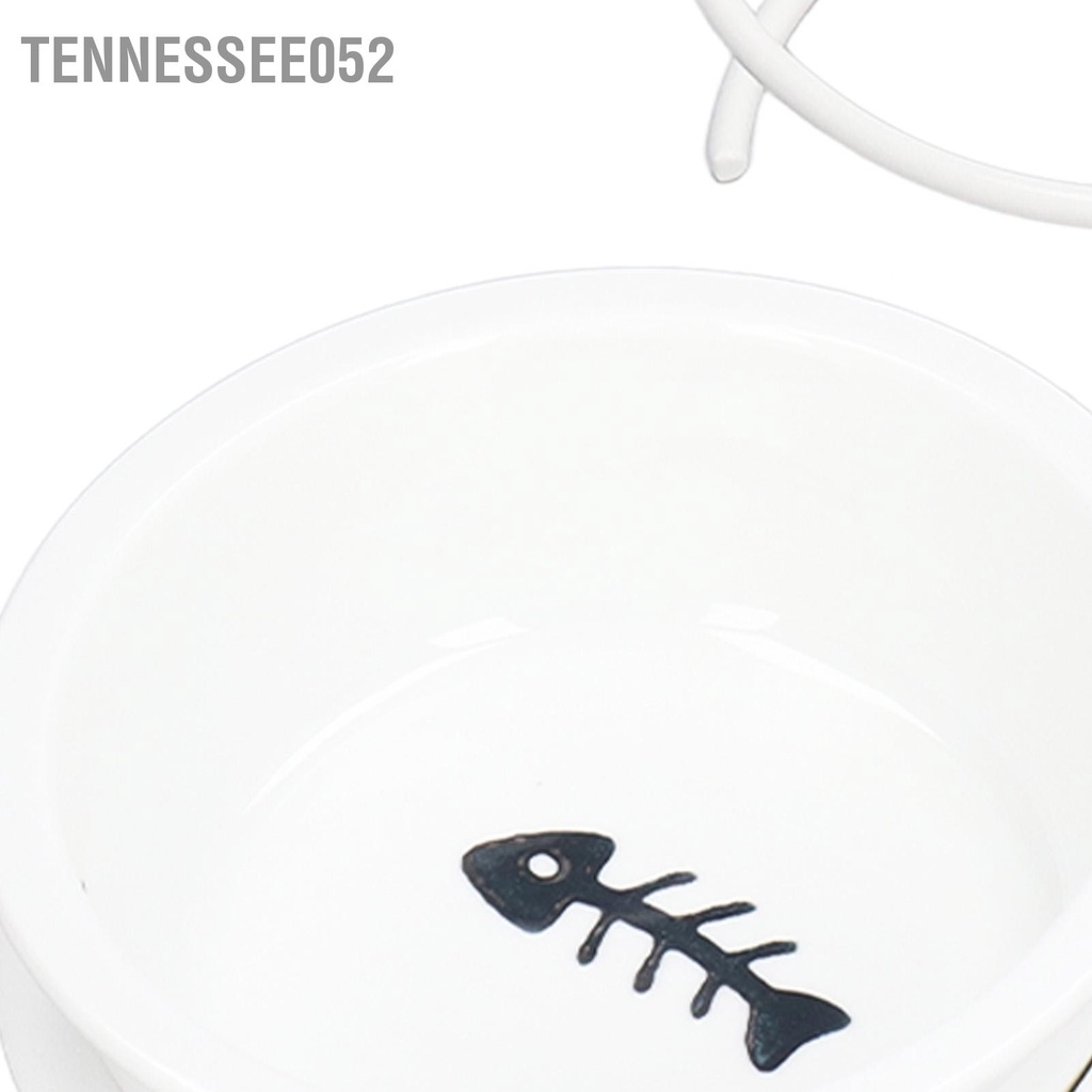 [Hàng Sẵn] Bát Ăn Bằng Sứ Cao Cấp Cho Mèo- Chén Ăn Chống Gù Có Đế Kim Loại【Tennessee052】