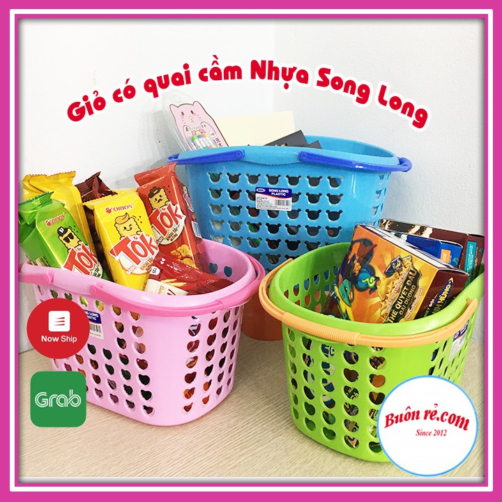 Giỏ nhựa đựng đồ đa năng có quai cầm SONG LONG PLASTIC (MS: 2102-2103) Buôn Rẻ - 01213