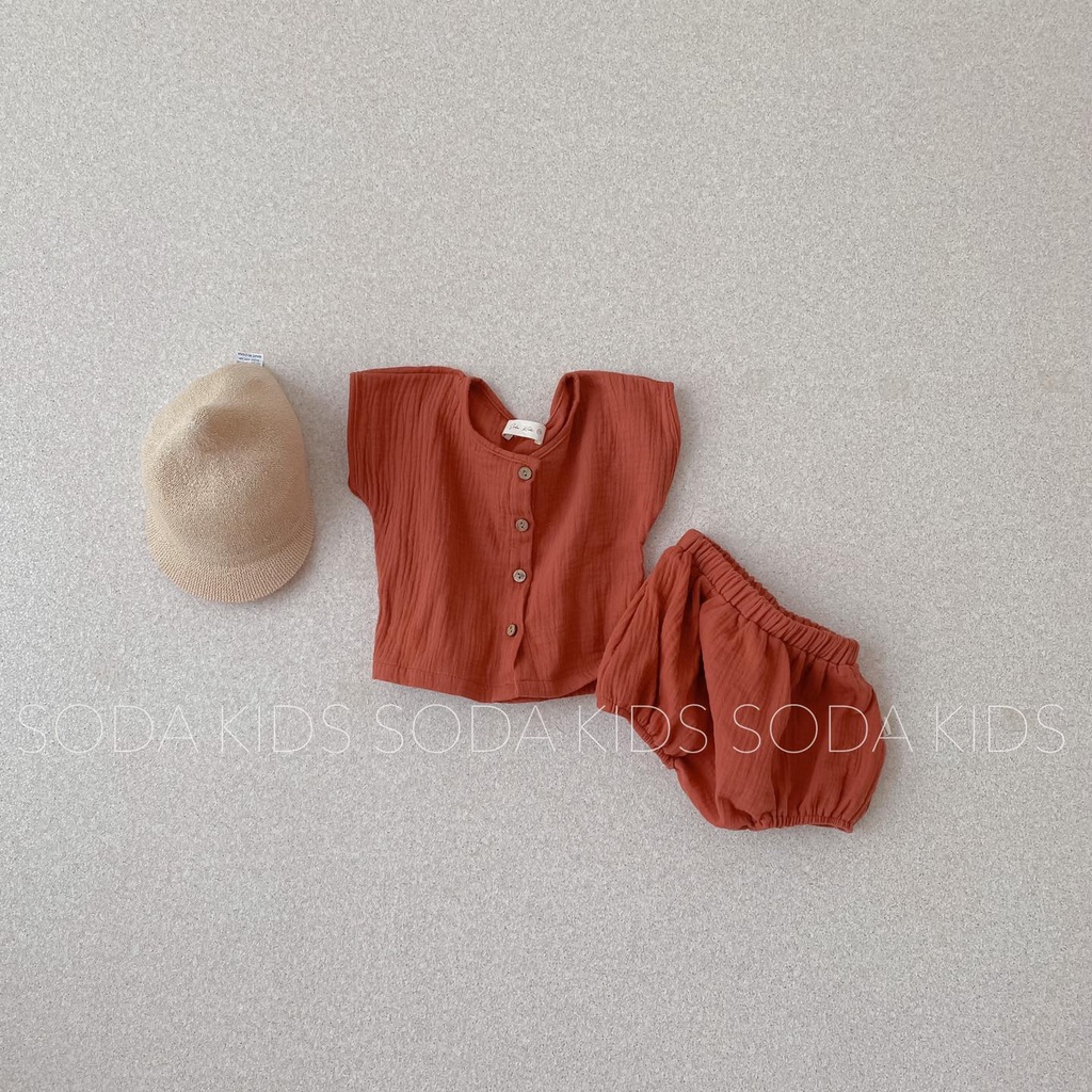 (Hàng thiết kế) Bộ quần áo quả cam bé trai bé gái (2 mẫu)