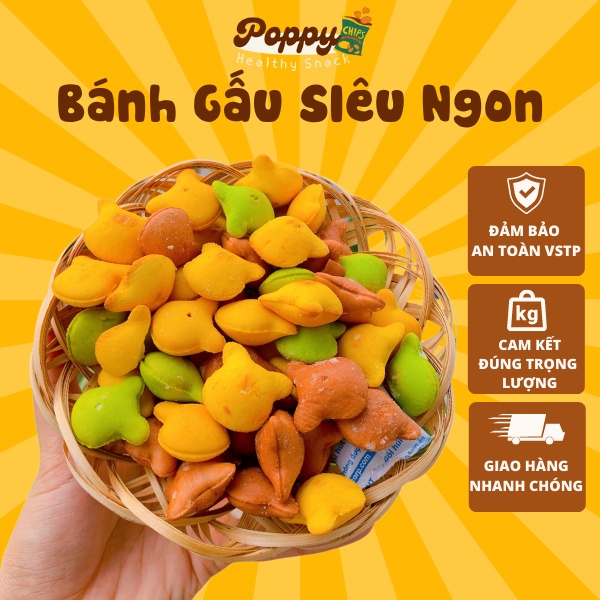Bánh gấu mix 3 vị ngon, sạch, an toàn vệ sinh thực phẩm, hủ pet 430g
