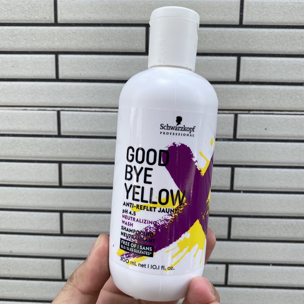 DẦU GỘI TÍM KHỬ ÁNH VÀNG CHO TÓC TRẮNG BẠCH KIM SCHWARZKOPF GOODBYE YELLOW PH 4.5 NEUTRALIZING WASH SHAMPOOING 300ML