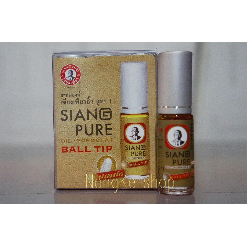 [100% Thái N.D][Hình thật] Dầu lăn ông già Siang Pure Ball Tip Vàng/Trắng