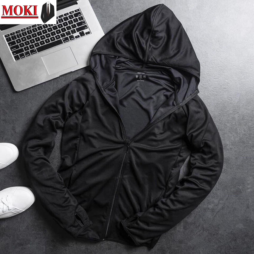 Áo chống nắng nam MOKI chất vải thông hơi có mũ trùm, áo khoác nắng nam dài trùm tay thời trang | BigBuy360 - bigbuy360.vn