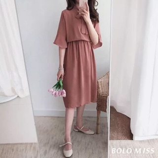 Váy tiểu thư cổ điển buộc nơ