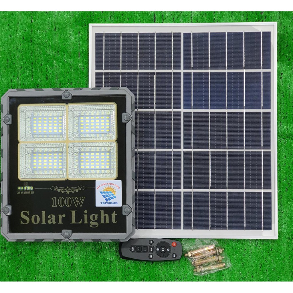 ĐÈN 100W NĂNG LƯỢNG MẶT TRỜI - ĐÈN LED BÁO PIN - MẪU MỚI 2020 TOPSOLAR TS - 85100L