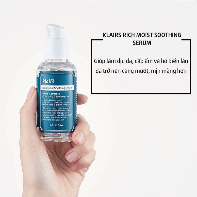 Tinh Chất Dưỡng Ẩm Klairs Rich Moist Soothing Serum