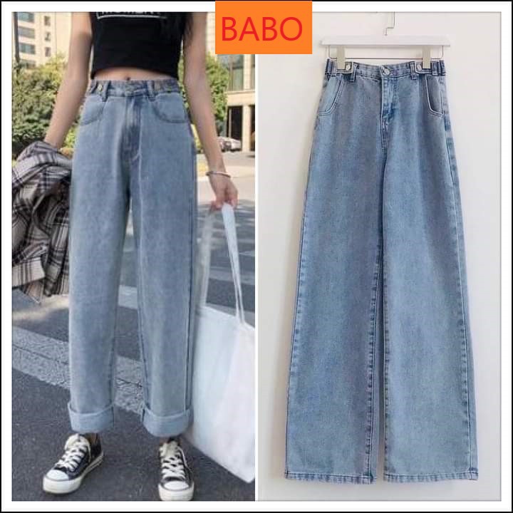 [ FREESHIP, HÀNG ĐẸP ] QUẦN JEAN ỐNG RỘNG NỮ LƯNG CAO MÀU XANH NHẠT 2 CẠP CHỈNH CÁ TÍNH CAO CẤP BABO SIÊU HOT DỮ THẦN