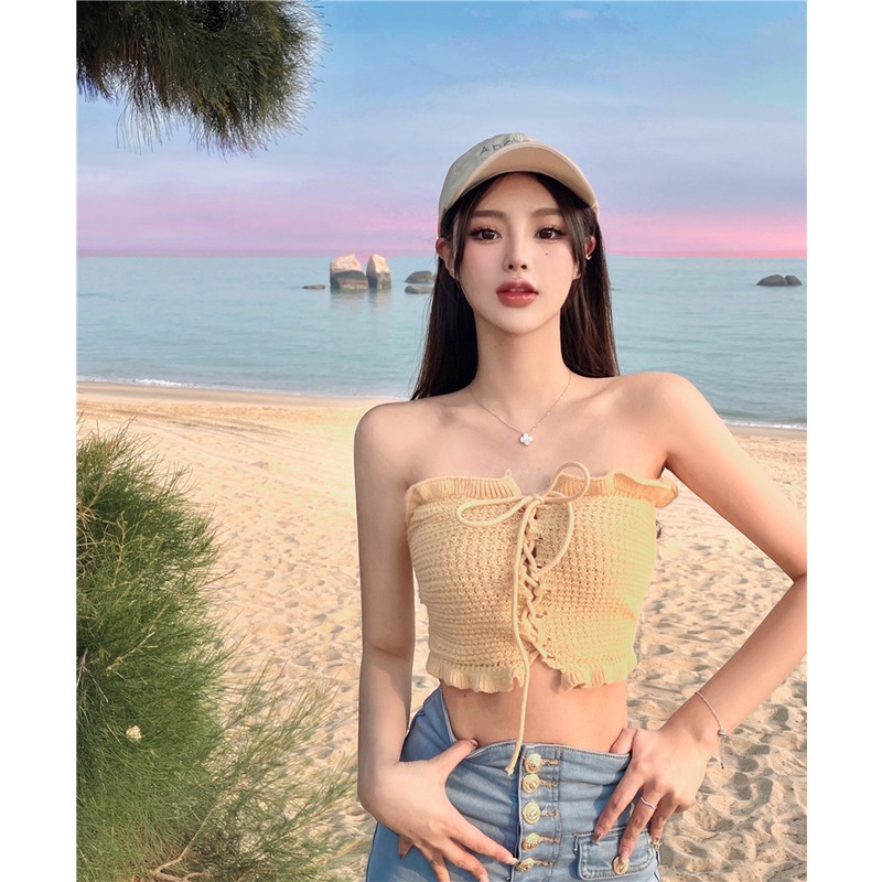 Áo Crop top Màu Xanh Lá Thiết Kế Quyến Rũ Thời Trang Cho Nữ