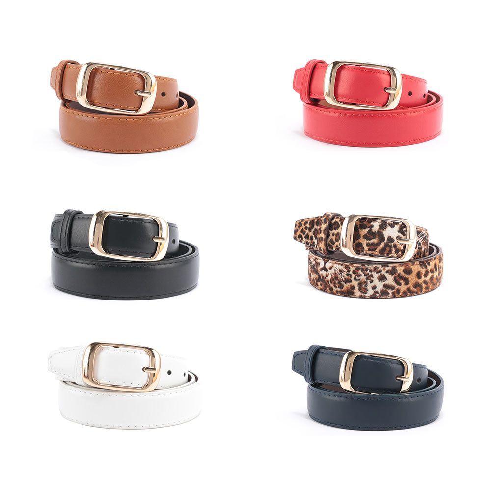Dây Thắt Lưng Da Giả Khóa Kim Loại Thời Trang Cho Nữ