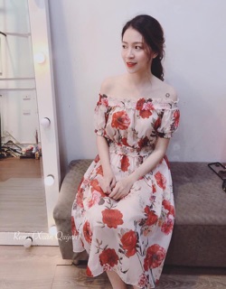 Maxi trễ vai hoa