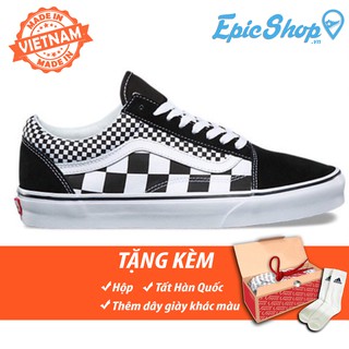 Giày Old Skool Checkerboard Đen Trắng Nam Nữ giá rẻ .