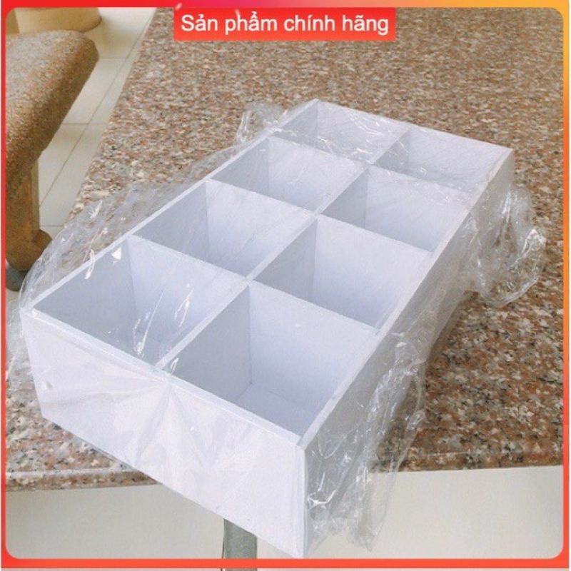 Hộp đựng đồ chia 8 ngăn, khay đựng quần áo, đồ lót, tất vớ, gấp gọn tiện lợi