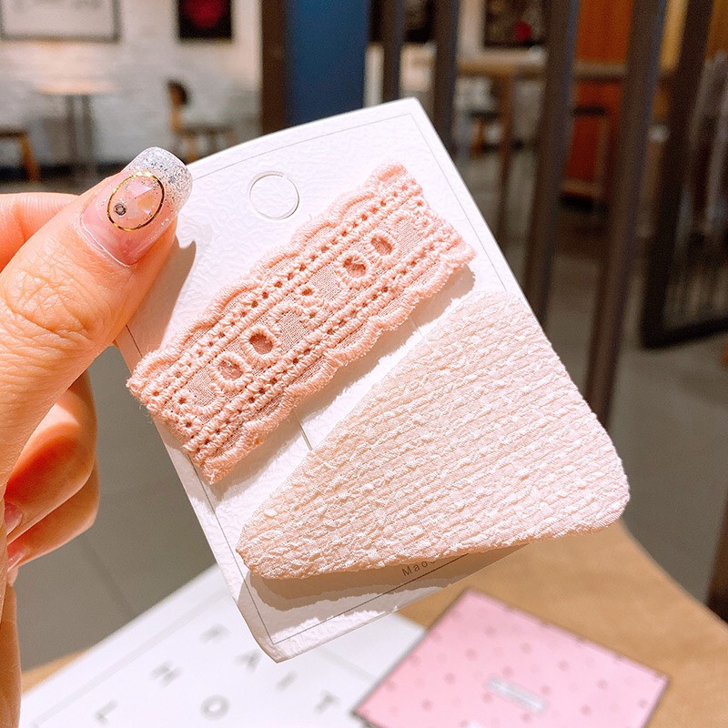 Set 2 Kẹp Tóc Vải Nơ Hoa Cho Bé Xinh Xắn Phong Cách Hàn Quốc Dobi KT2