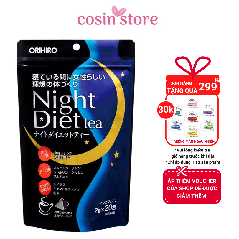 Trà Giảm Cân Night Diet Tea Orihiro 20 Túi Lọc Nhỏ
