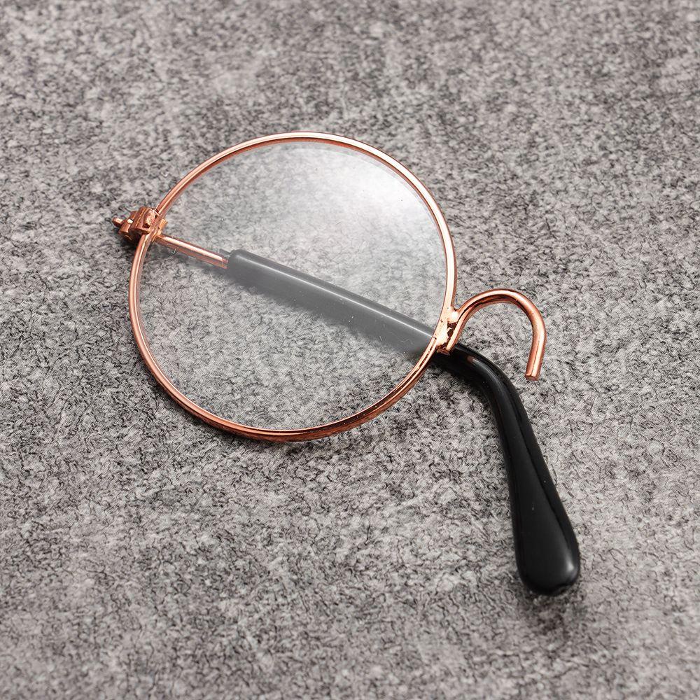 Mắt Kính Gọng Tròn Phối Lông Màu Cầu Vồng Xinh Xắn