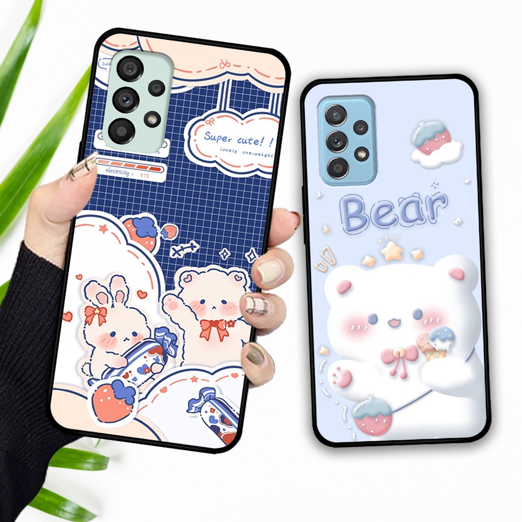 Ốp lưng Samsung A52 - A53 - A72 - A73 in hình caro gấu thỏ dễ thương