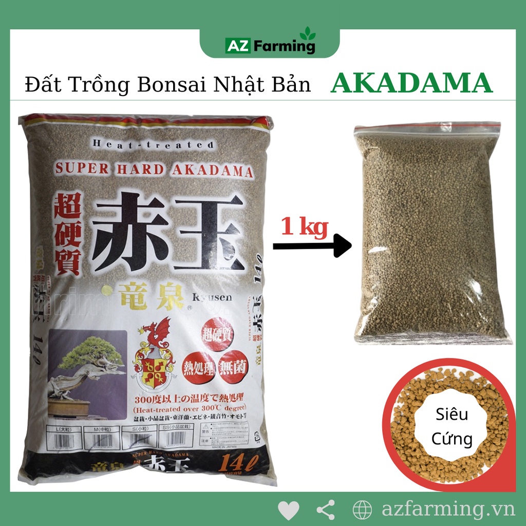 Đất Akadama Trồng Bonsai Nhật Bản - Bao 1kg - AZ Farming