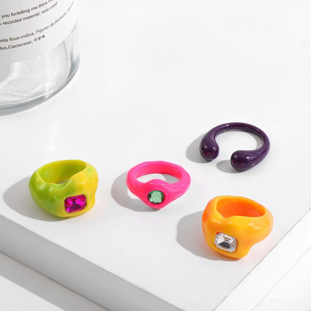 Nhẫn Nhựa Màu Kẹo Ngọt Thời Trang Hàn Quốc Cho Nữ