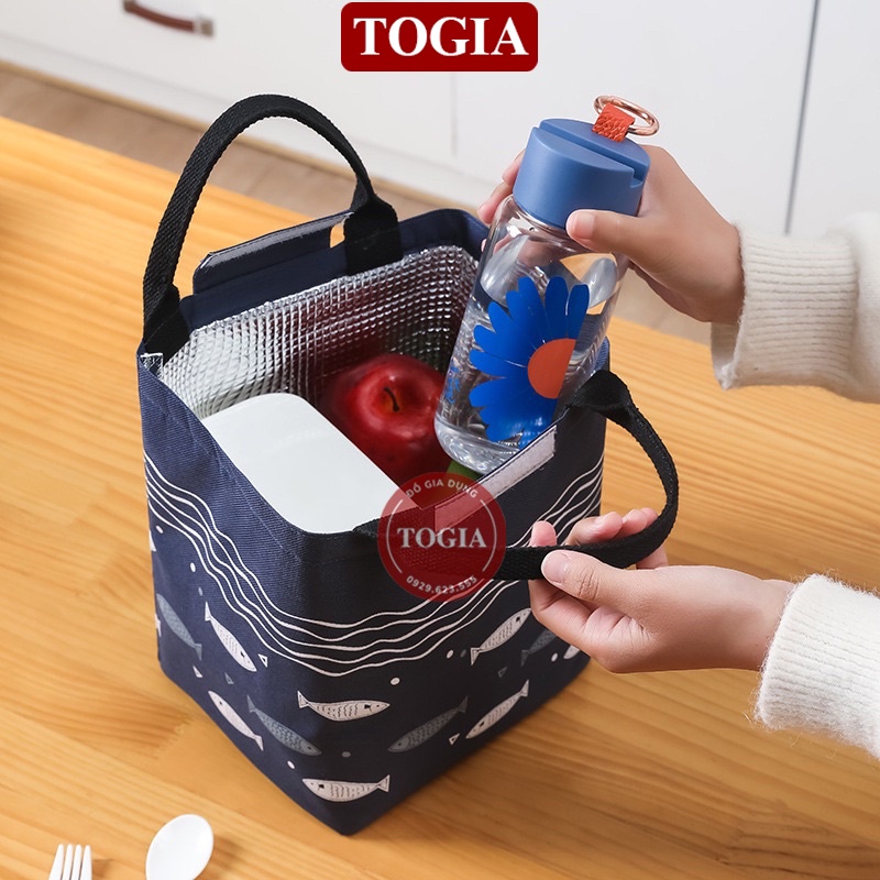 Túi Giữ Nhiệt - Túi Đựng Hộp Cơm Văn Phòng Hình Cá 19 x 23cm TOGIA