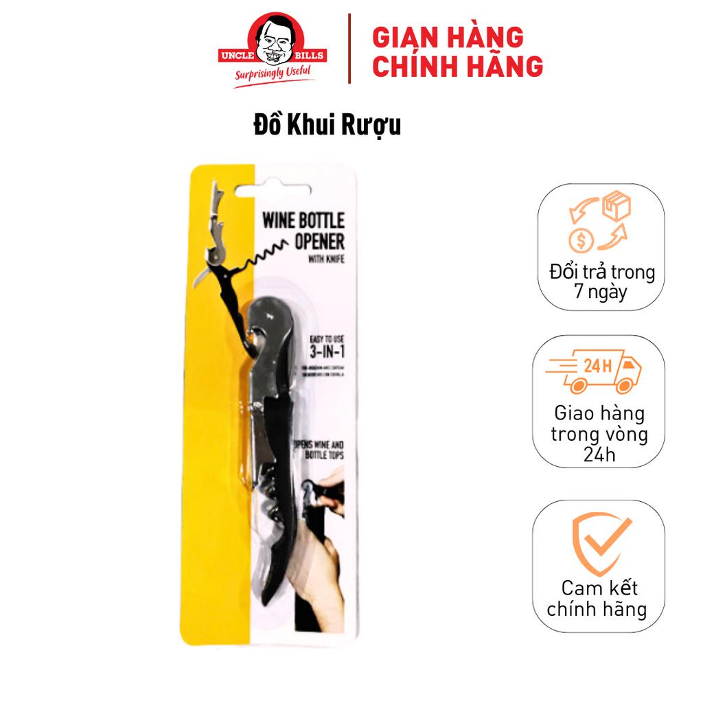 Đồ khui rượu vang khui bia đa năng cao cấp 3 trong 1 chất liệu thép không gỉ Uncle Bills KA0729 nhập khẩu siêu bền