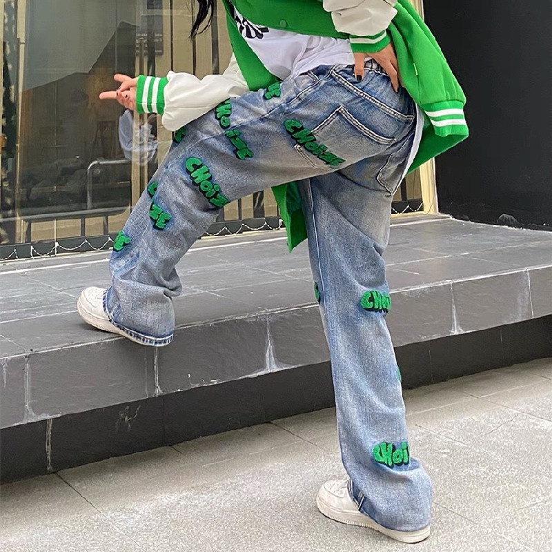 Quần ống rộng In Chữ Phong Cách Hip Hop Nhật Bản Dành Cho Nam Size S-3XL