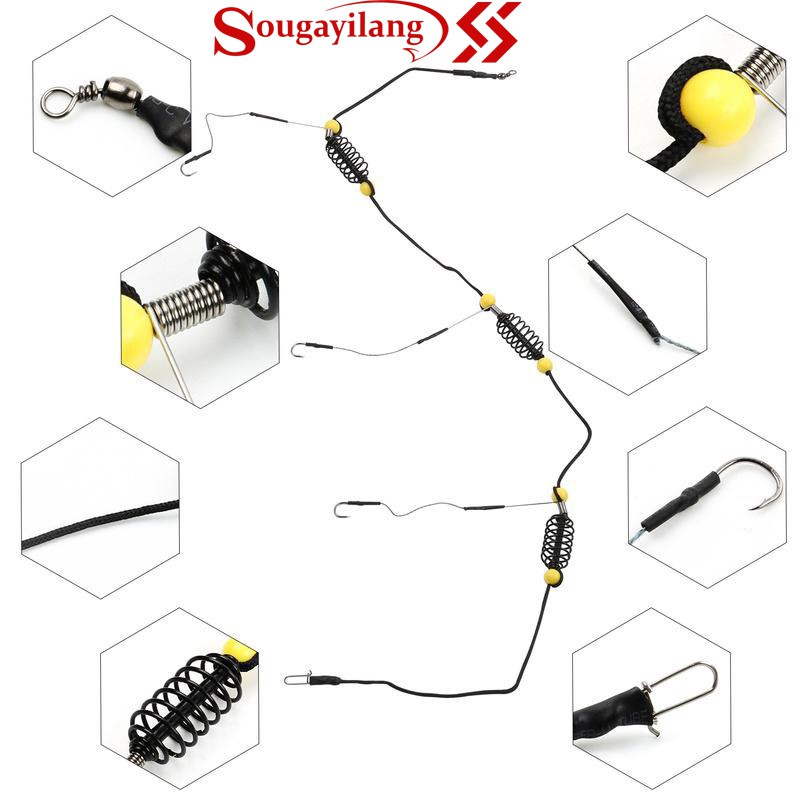 Lưỡi Câu Cá Sougayilang Thiết Kế Dạng Chuỗi Sáng Tạo Gắn Mồi Câu