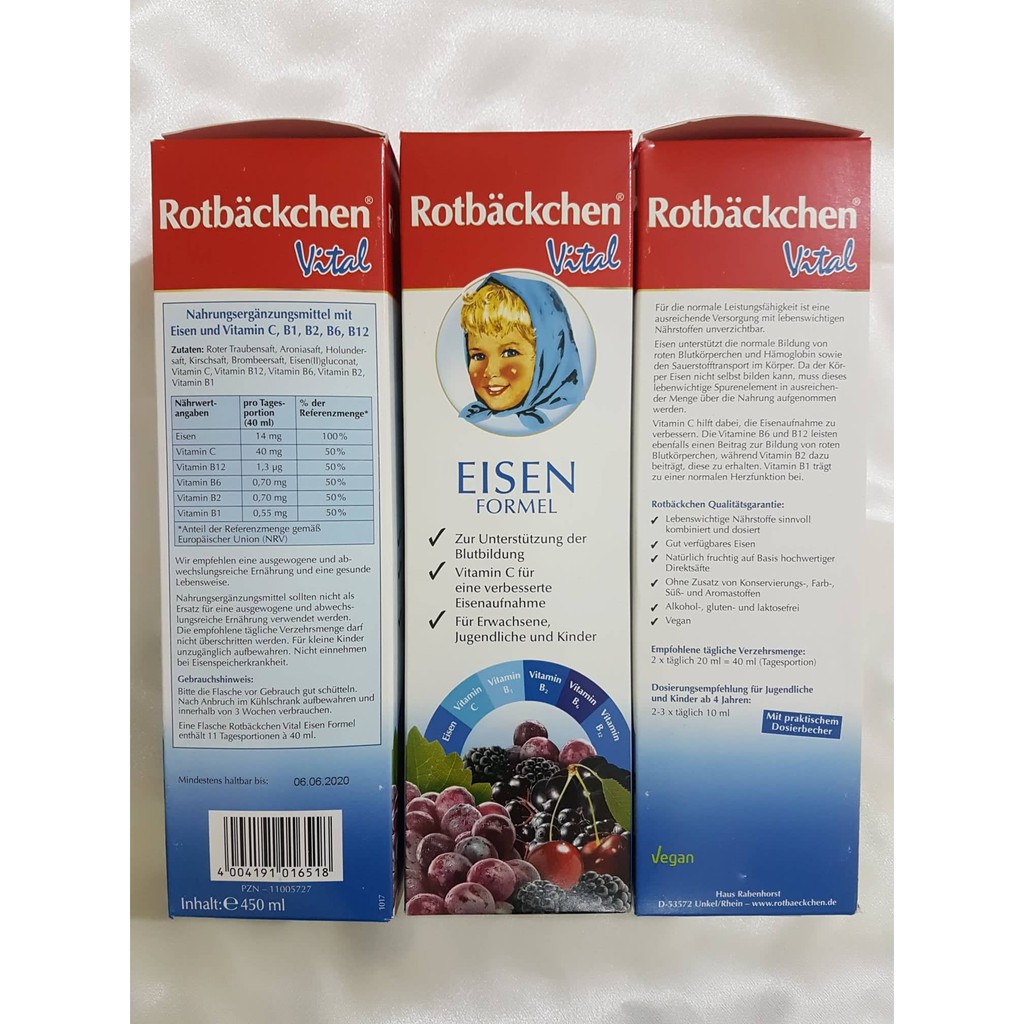 Đồ uống Rotbackchen vital Eisen Formen 450ml