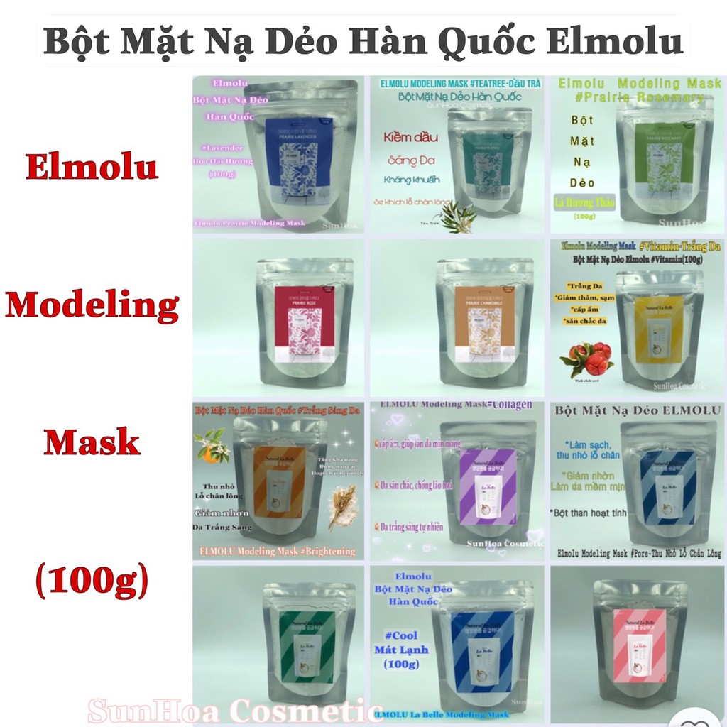 (100g)Bột Mặt Nạ Dẻo Hàn Quốc Elmolu Modeling Mask