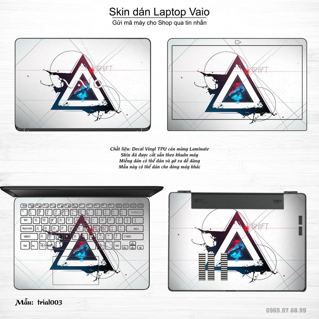 Skin dán Laptop Sony Vaio in hình Đa giác (inbox mã máy cho Shop)