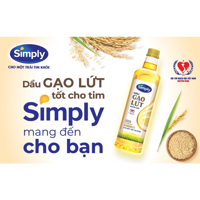 Dầu gạo lứt Simply 1l