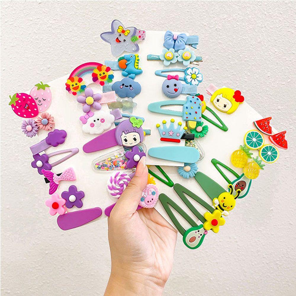 Set 14 Kẹp Tóc Hoạt Hình Dễ Thương Cho Bé Gái
