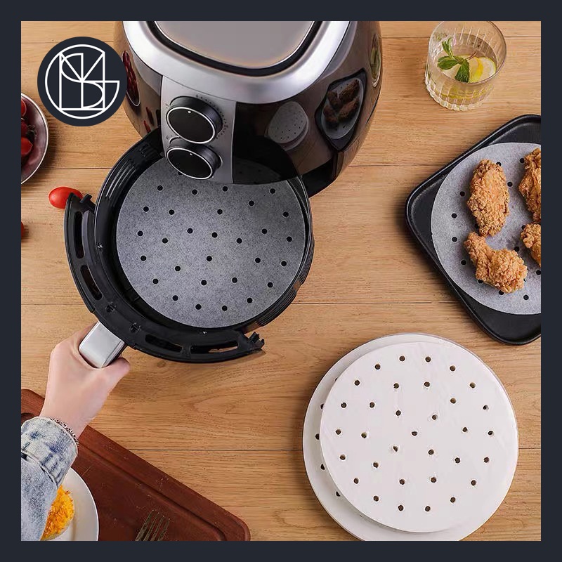 Giấy Nến Tròn Đục Lỗ dùng cho nồi chiên không dầu, hấp bánh bao, hút dầu mỡ thực phẩm