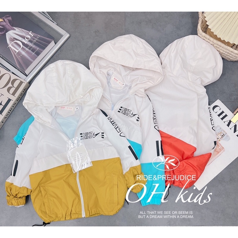 Áo gió lót lưới Nike phối màu cho bé