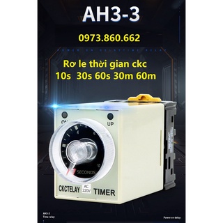 Rơ le thời gian CKC AH3-3 Relay 10s, 30s, 60s, 10m, 30m, 60m ( KÈM ĐẾ)