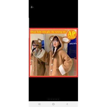 Áo gấu lông có đuôi kèm ảnh thật sp form thụng giá rẻ nhất áo khoác nữ áo lót lông | BigBuy360 - bigbuy360.vn