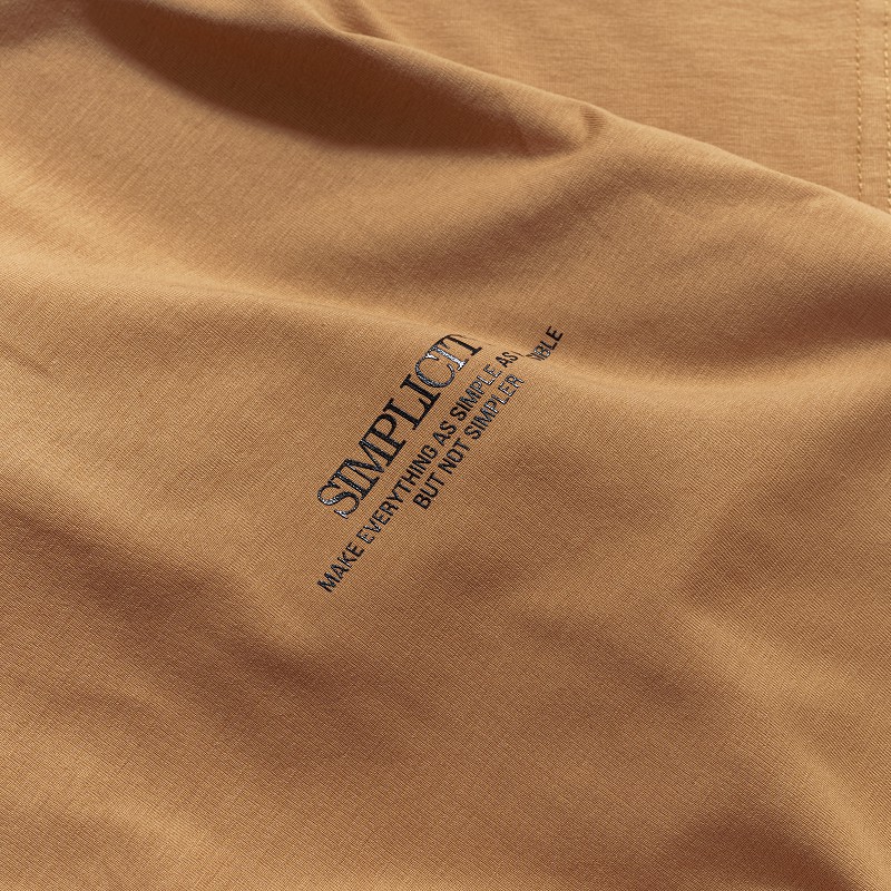 Áo thun nam cotton cao cấp 4MEN AT047 cổ tròn, ngắn tay, form suông, vải cotton dày dặn, thoáng mát, in chữ ngực trái | BigBuy360 - bigbuy360.vn