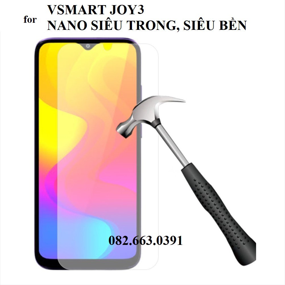 Dán cường lực vsmart joy 3 dẻo nano siêu trong, siêu bền, chống sứt mẻ trọn đời