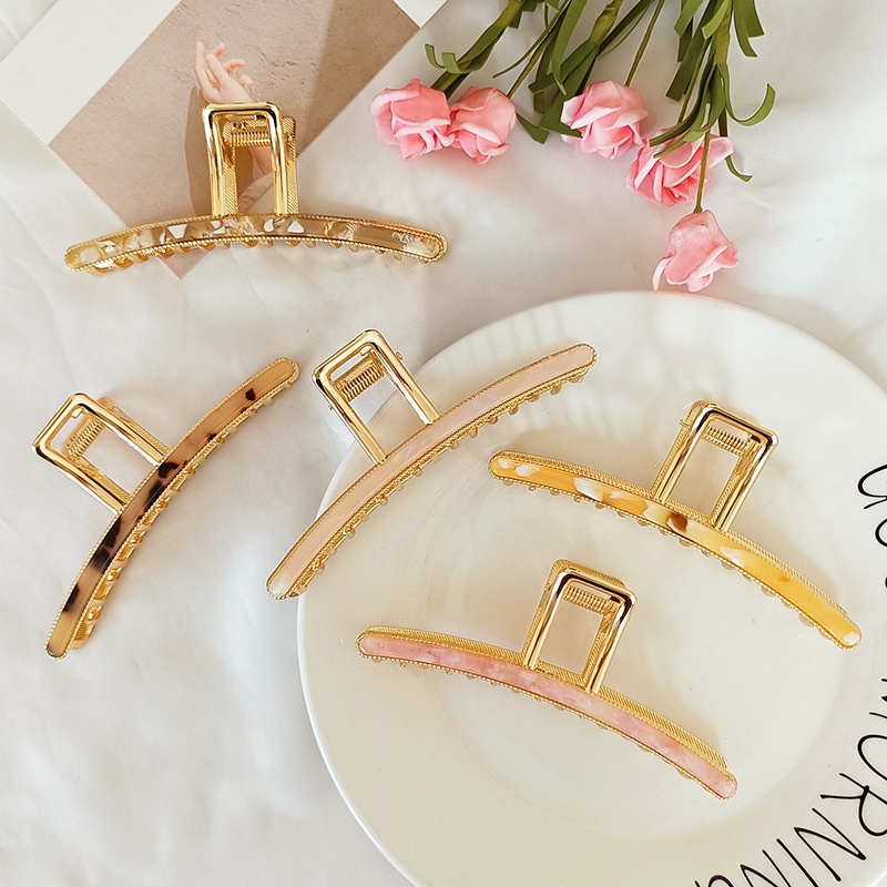 Kẹp Tóc Cỡ Lớn Bằng Hợp Kim Phong Cách Hàn Quốc Đơn Giản Dành Cho Nữ