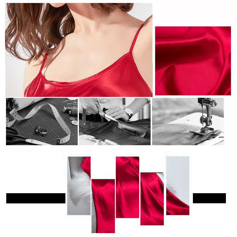 Đầm Ngủ 2 Dây Cổ Chữ V Vải Lụa Bóng Mềm Mịn Thoáng Mát Rủ Nhẹ Mượt Mà Sexy Quyến Rũ - N02 | BigBuy360 - bigbuy360.vn