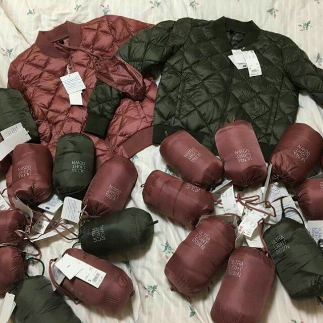 Áo bomber lông vũ Uniqlo Auth
