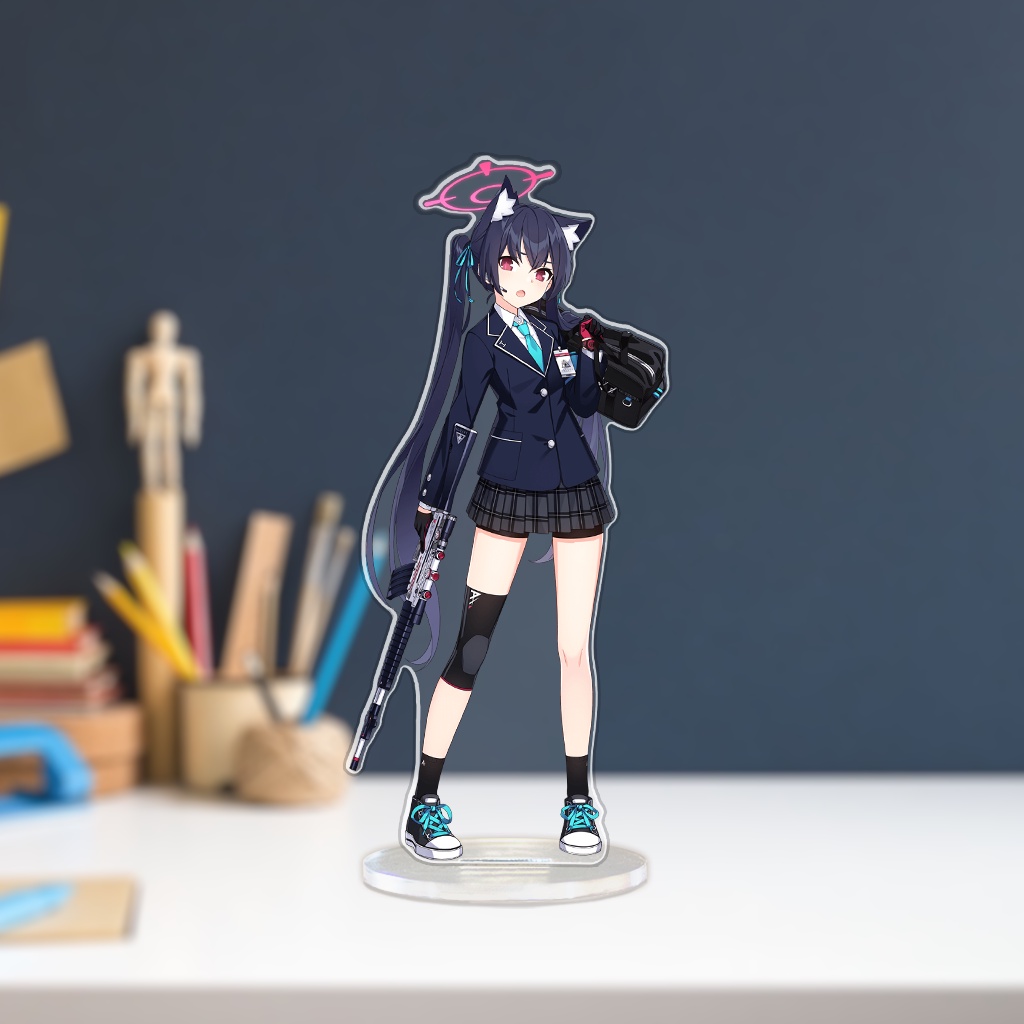 Standee Mica đứng nhựa arcrylic siêu bền đẹp in hình anime Blue archive trang trí góc học tập bàn làm việc cao 15cm