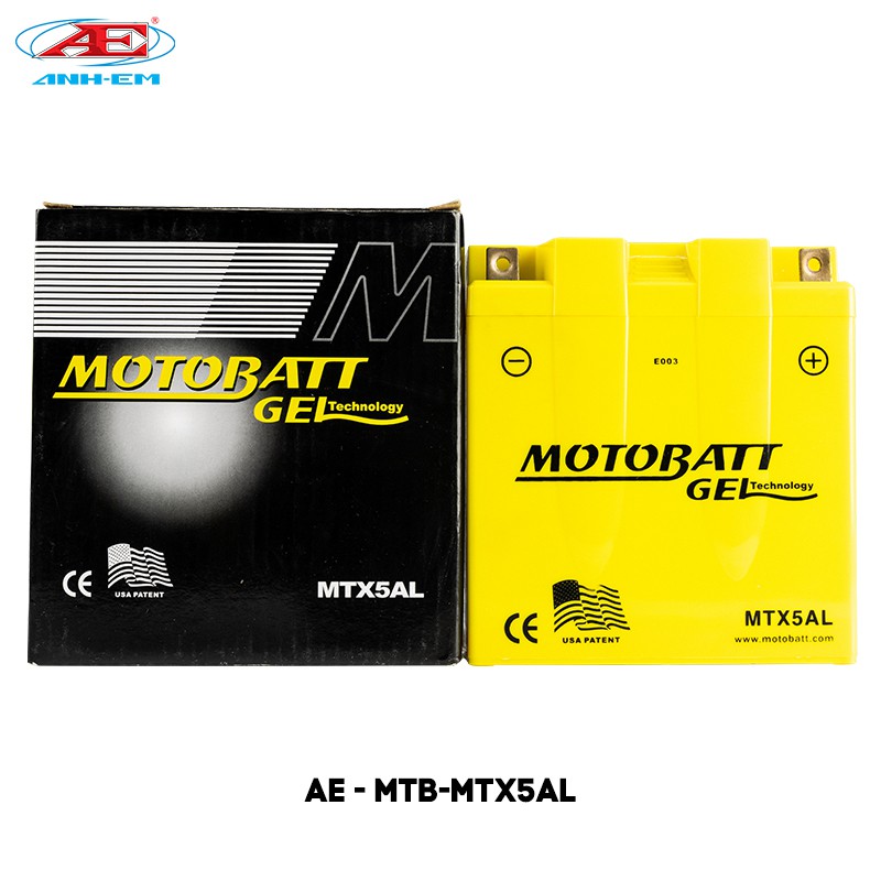 Bình điện MOTOBATT - MTX5AL (12V-5A) dùng cho dòng xe máy hàng chính hãng thương hiệu MOTOBATT