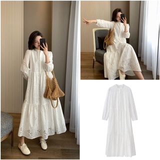 ĐẦM REN TRẮNG DÀI XUẤT XỊN TQXK ( Ảnh thật phía cuối)