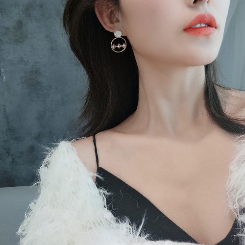 Bông Tai Nữ Hình Tròn Đính Đá Nhân Tạo Titan Ko Đen TT 2714